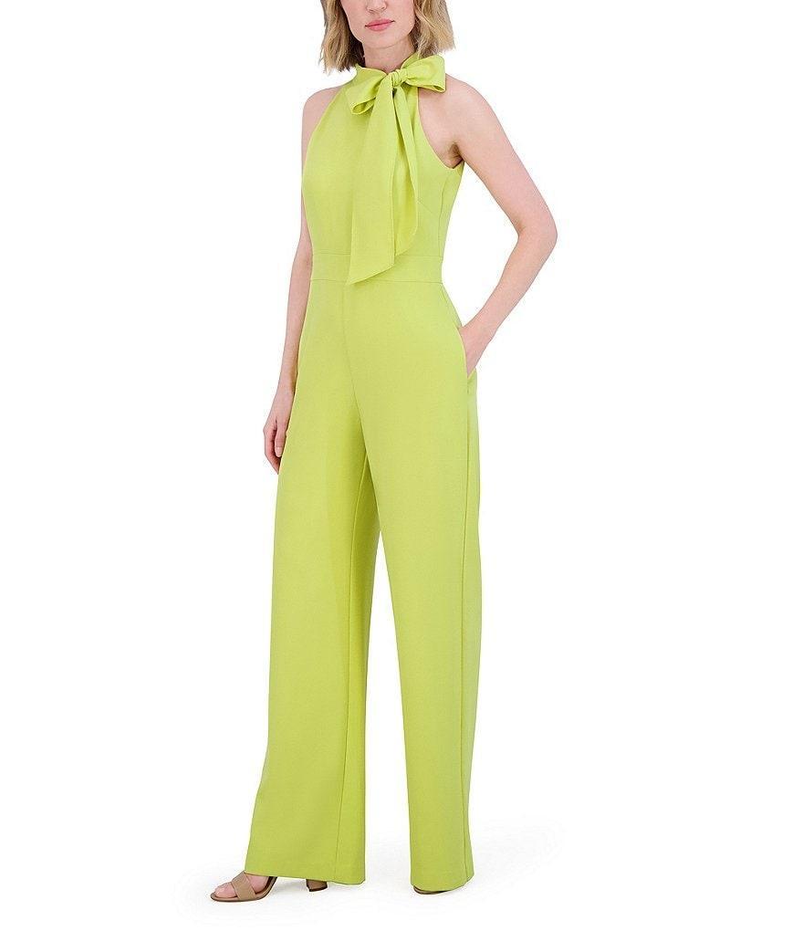 Vince Camuto Sleeveless Bow Tie Mock Neck Jumpsuit Product Image