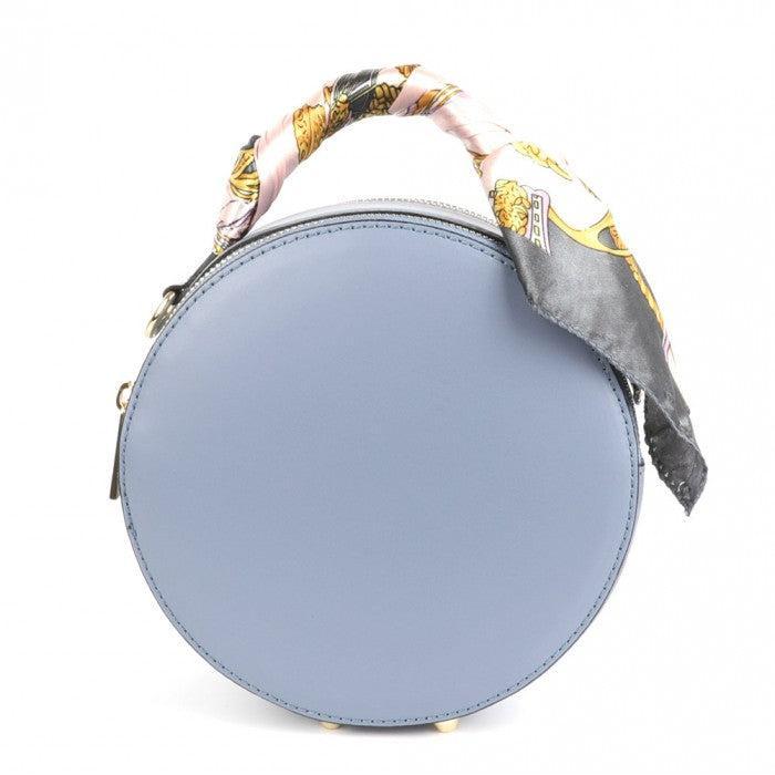 Round Genuine Leather Crossbody Handbag Product Image