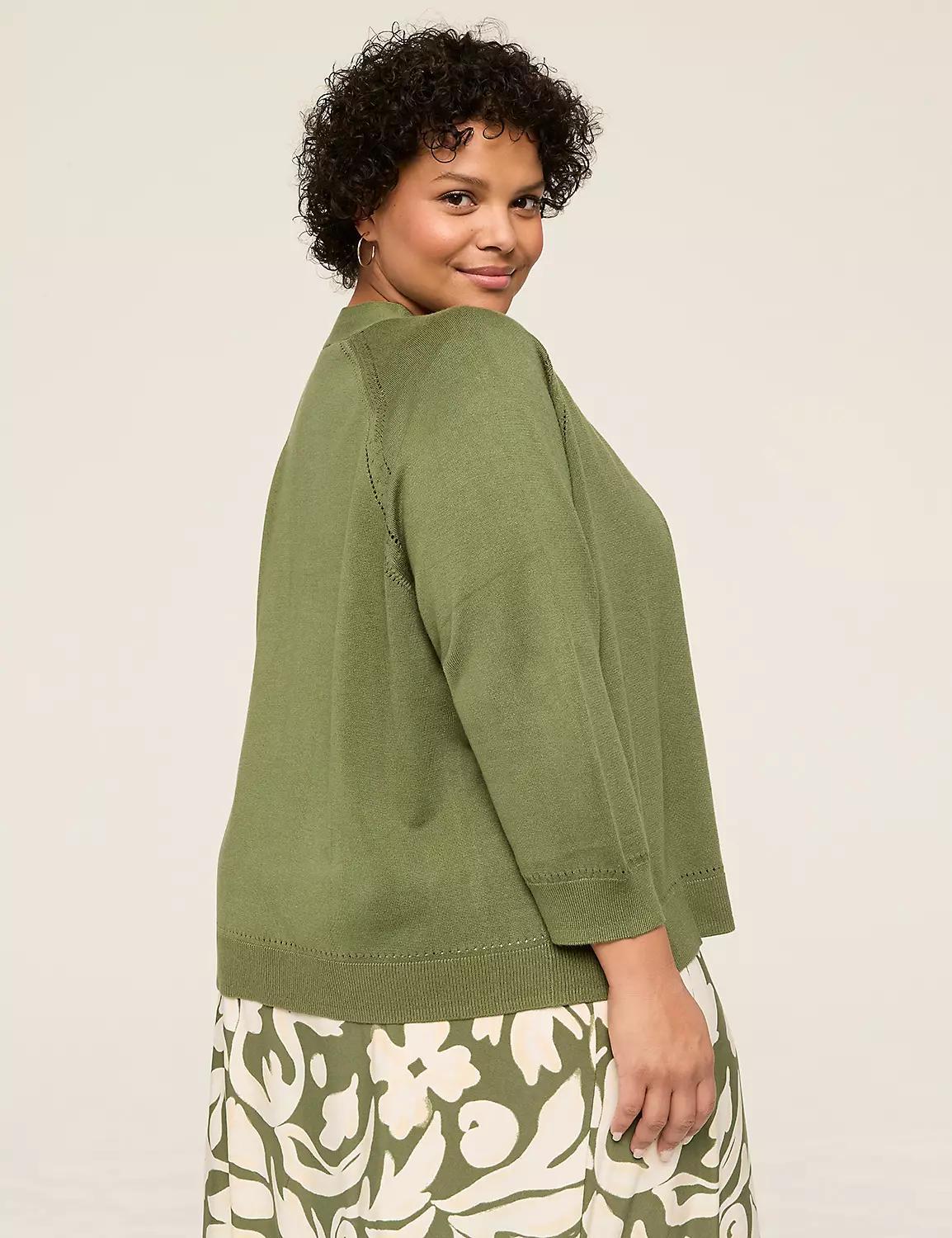 3/4-Sleeve Open-Front Shrug Product Image