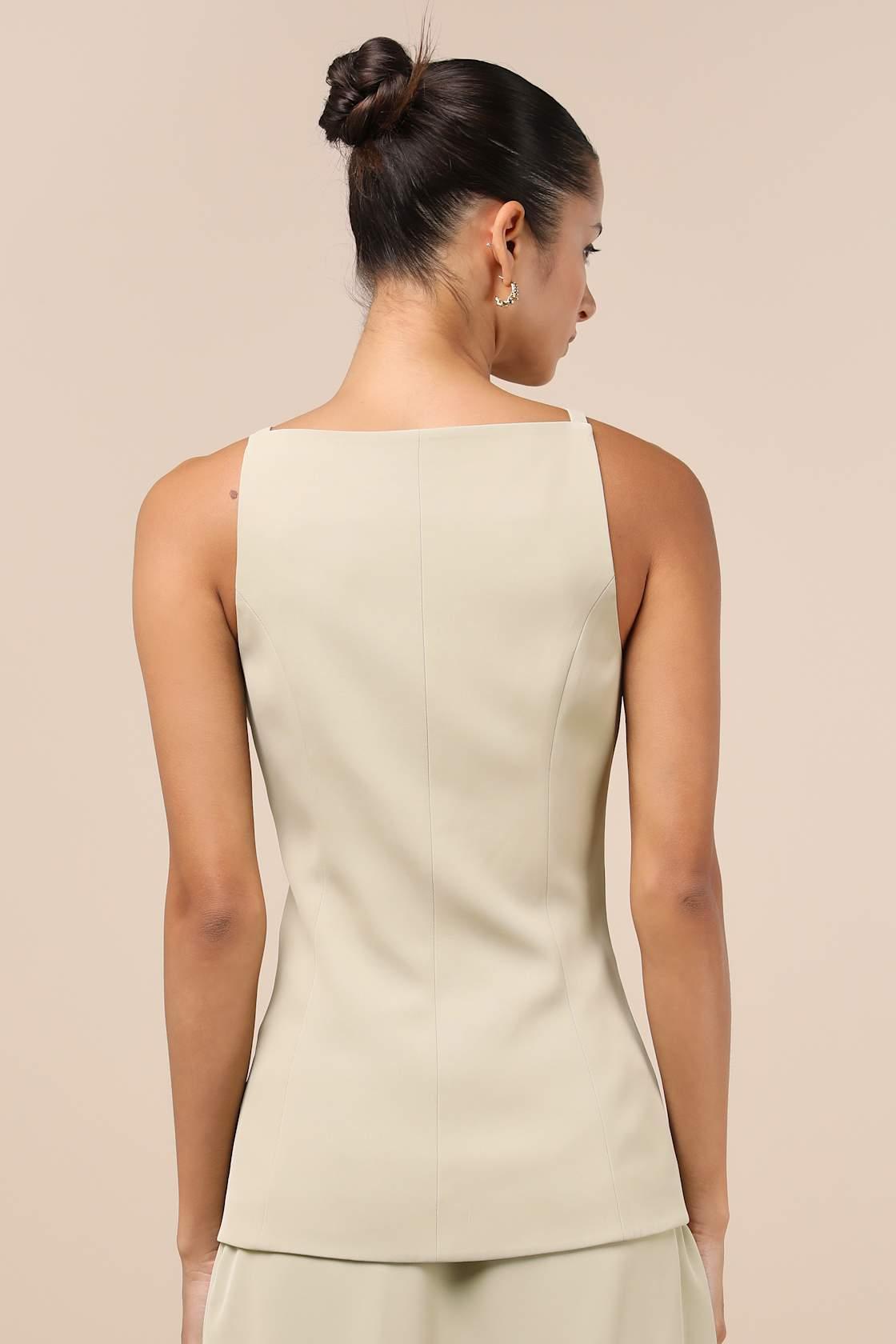 Polished Influence Light Green Button-Front Vest Top Product Image