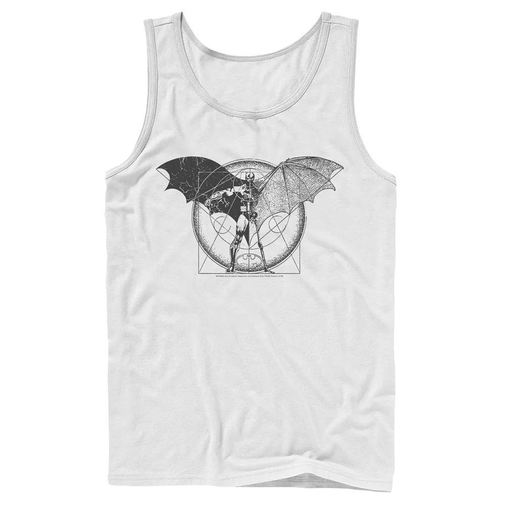 Men's DC Comics Batman Half Skeleton Sketched Poster Tank Top, Size: XL, White Product Image