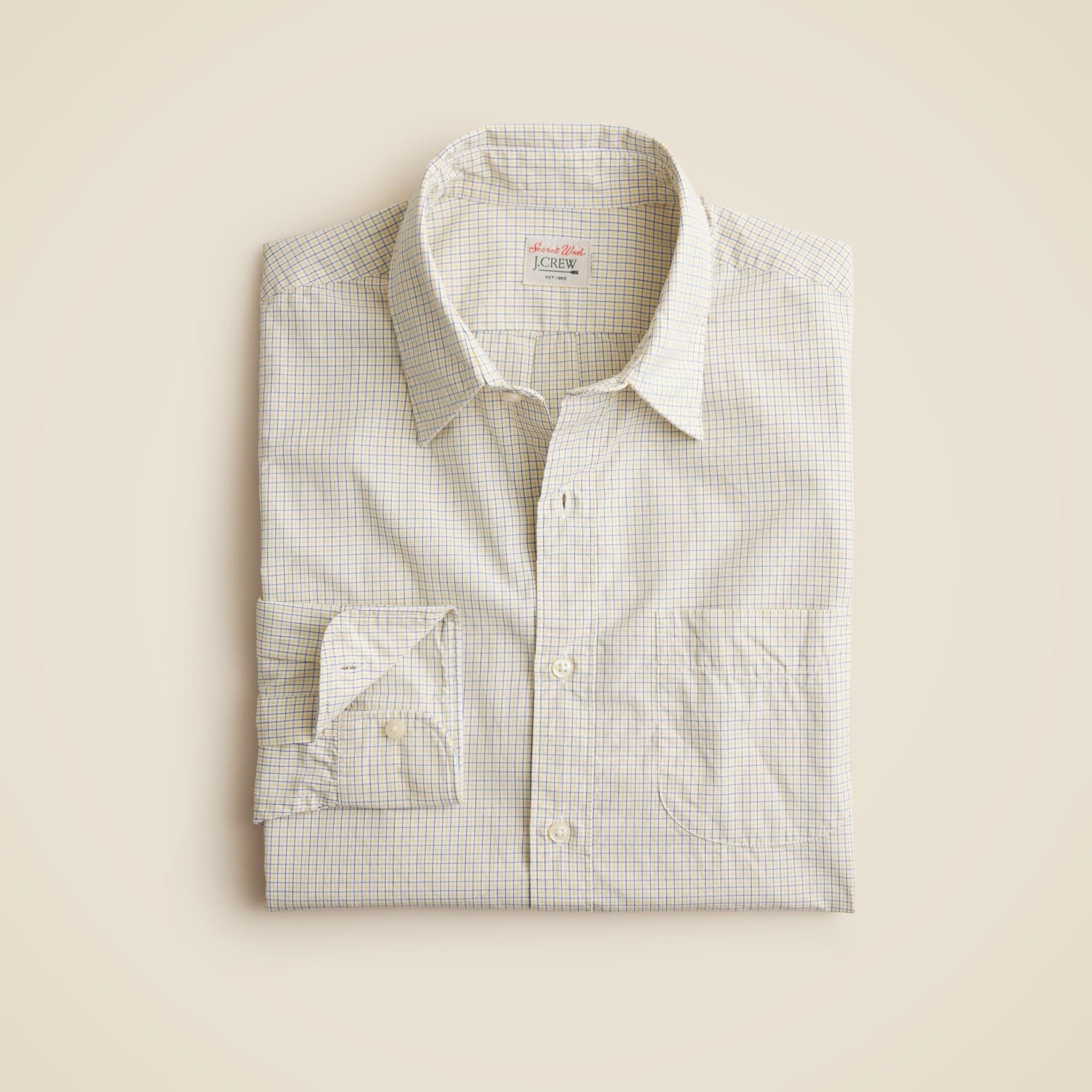 Secret Wash cotton poplin shirt with point collar Product Image