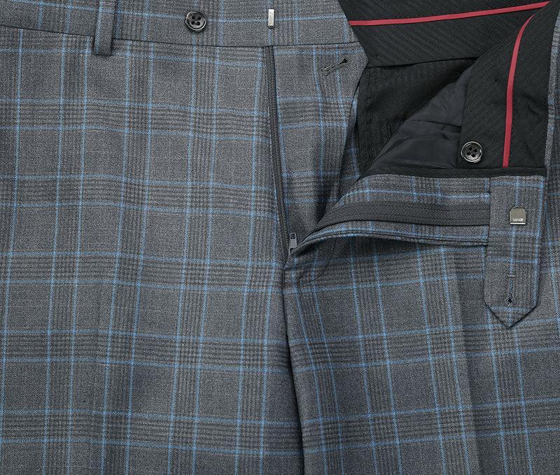 Lozano Collection - Men's 2 Piece Regular Fit Gray Windowpane Suit Male Product Image