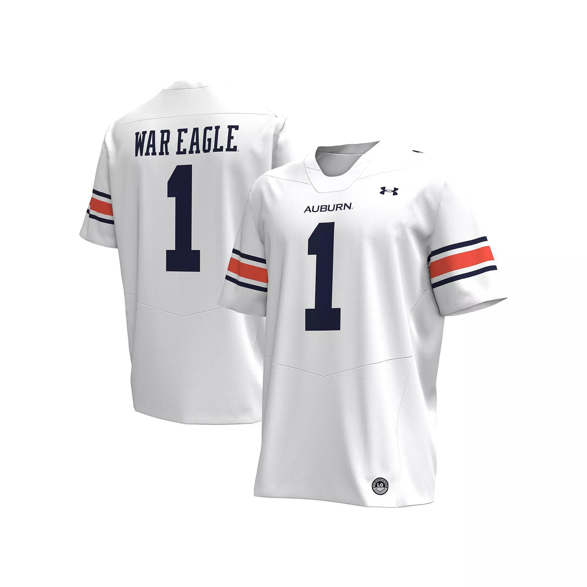 Men's Under Armour #1 White Auburn Tigers Replica Football Jersey,  Product Image