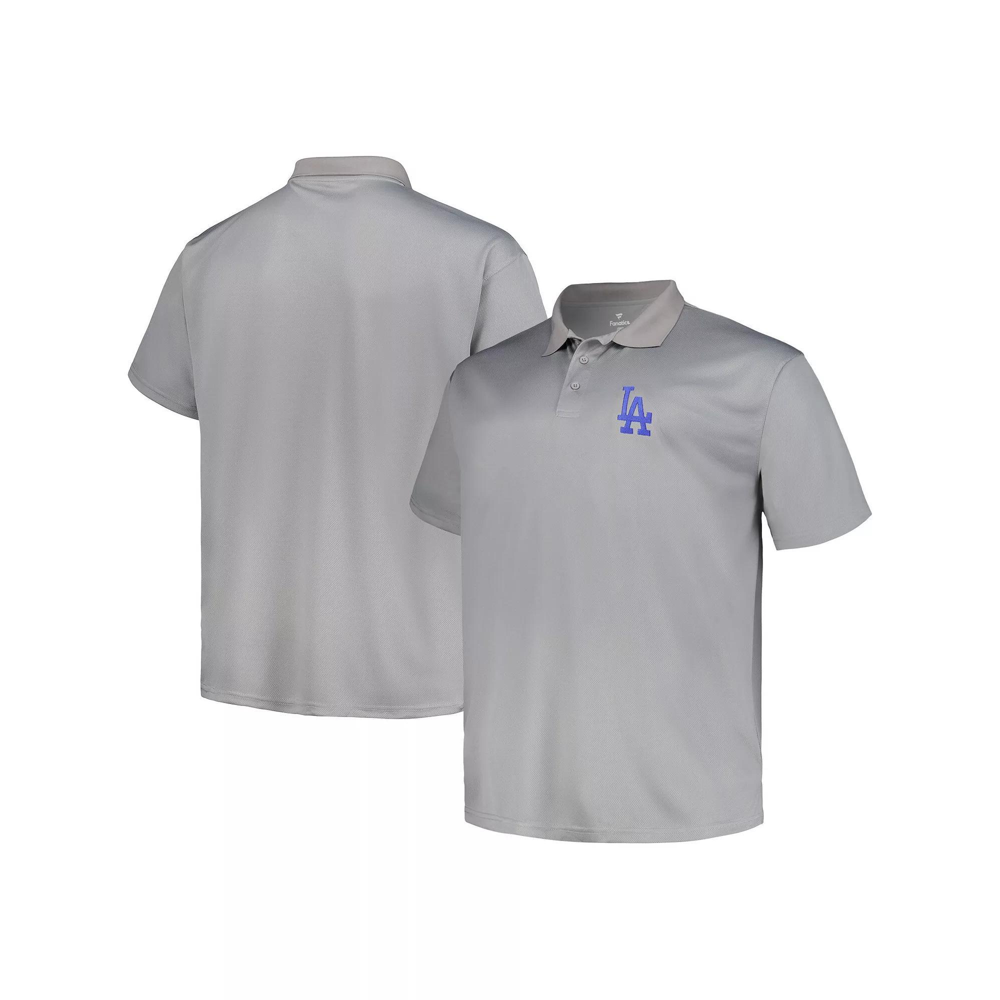 Men's Profile  Heather Gray Los Angeles Dodgers Birdseye Polo, Size: 5XB, Grey Product Image