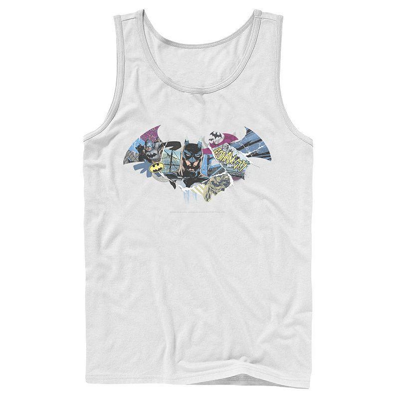 Men's DC Comics Batman Dark Comic Logo Tank Top, Size: Large, White Product Image