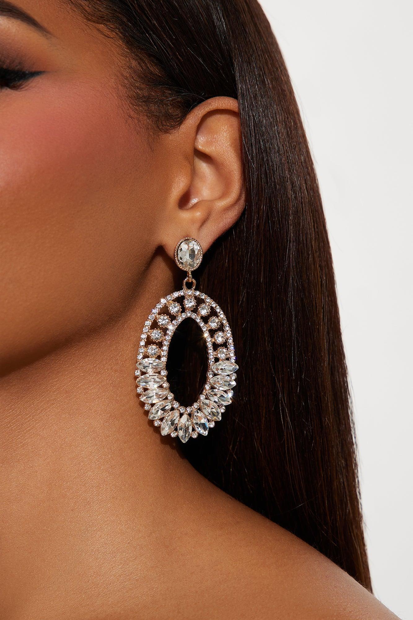 Most Extravagant Earrings - Gold/Clear Product Image