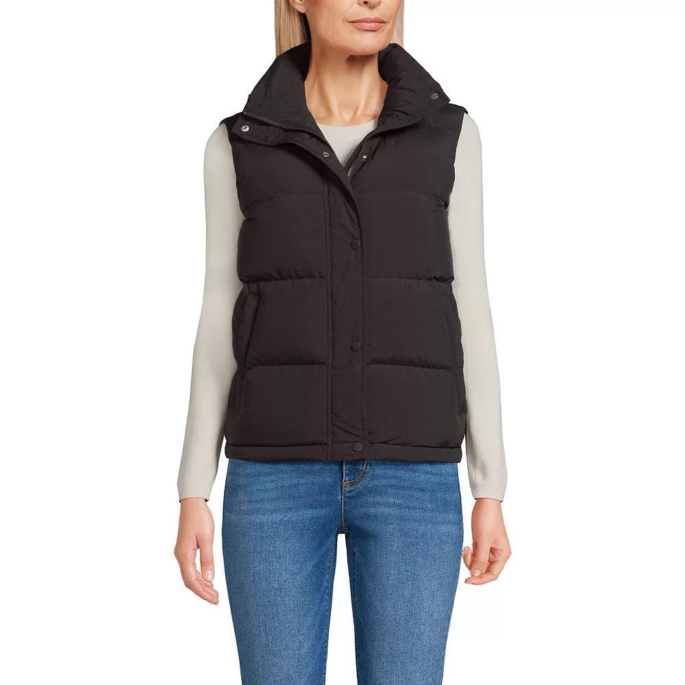 Women's Lands' End Wide Channel 600 Down Puffer Vest, Size: Medium, Rich Brown Product Image