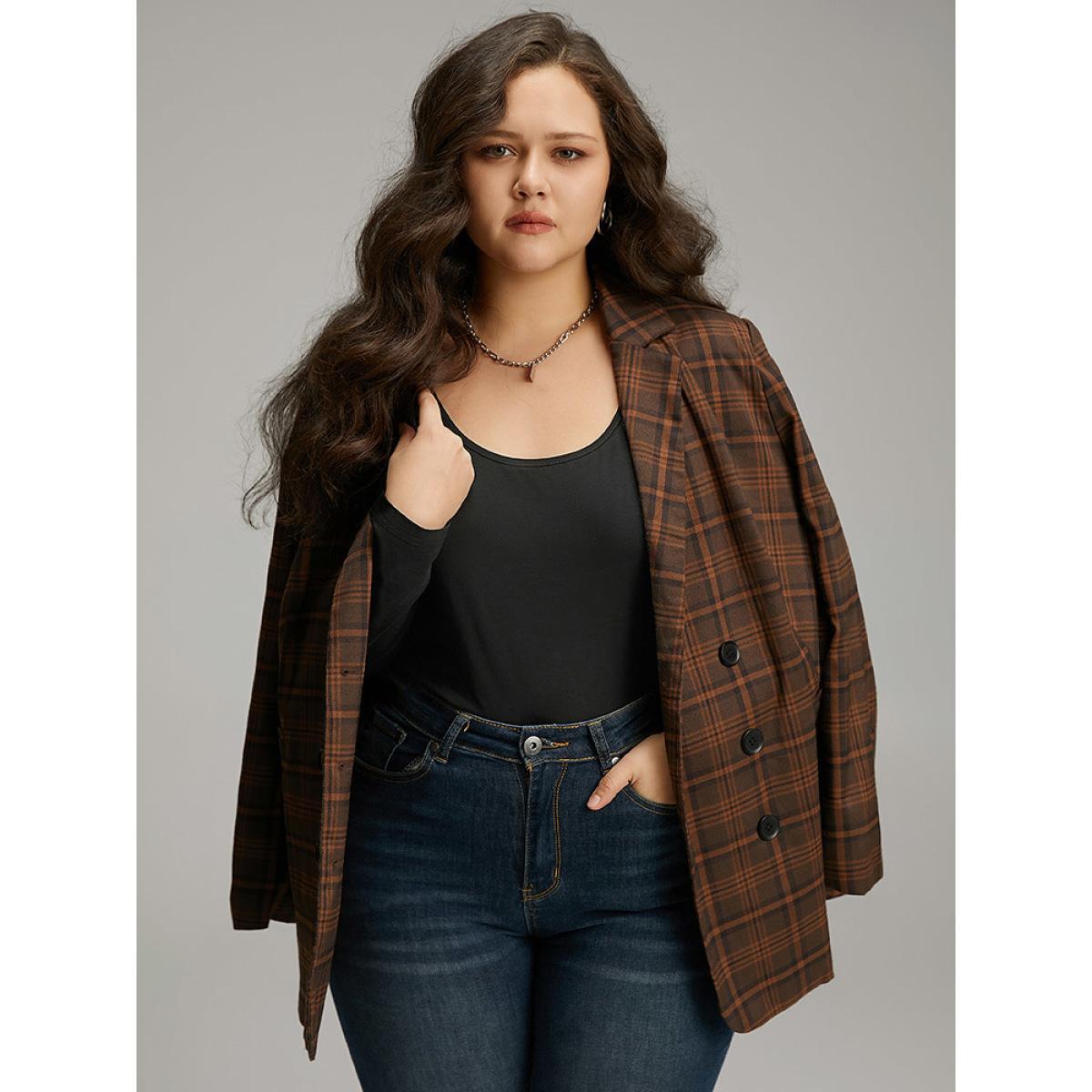 Plus Size Cotton Solid Scoop Neck T-shirt Black Women Elegant Plain Plain Scoop Neck Dailywear T-shirts BloomChic 10/M Product Image