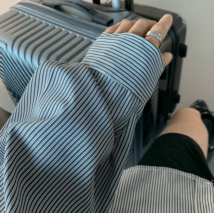 RT No. 2156 OVERSIZE STRIPED COLLAR SHIRT Product Image