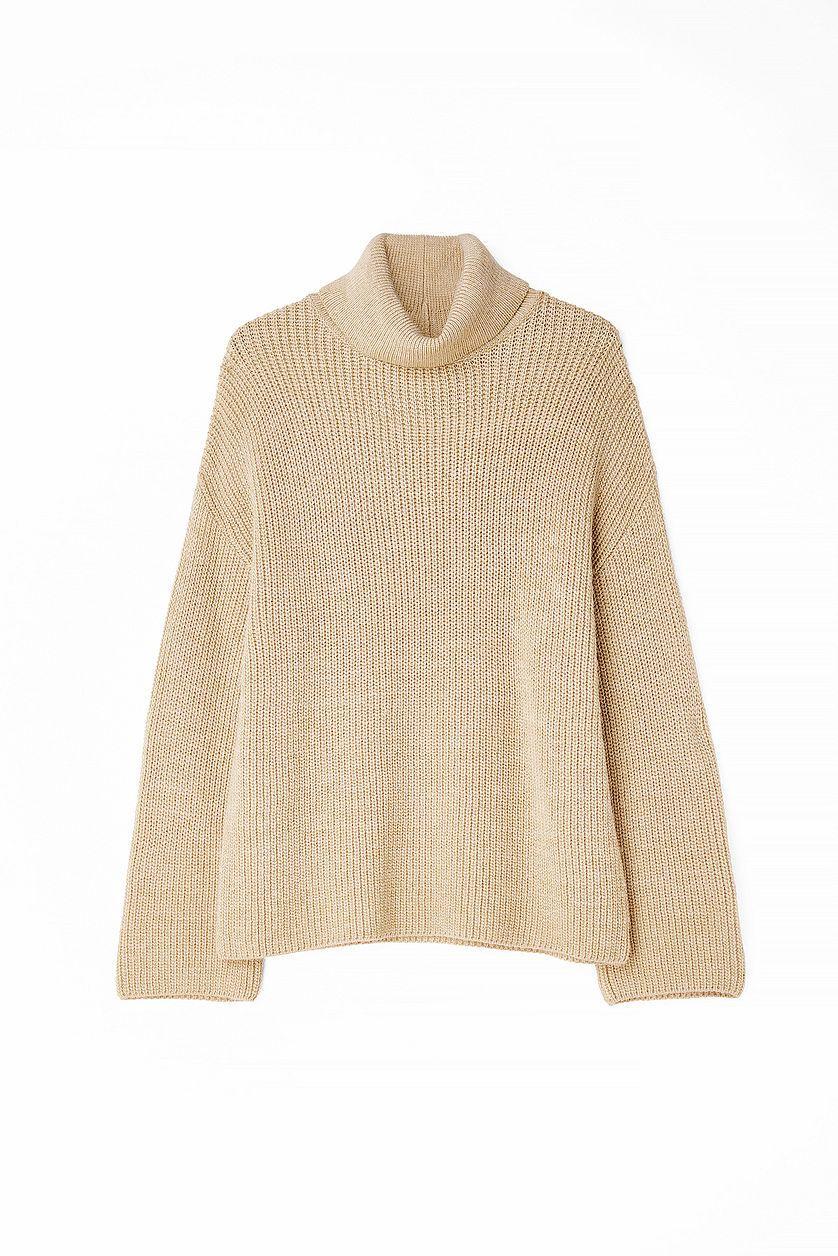 Long Turtle Neck Knitted Sweater Product Image