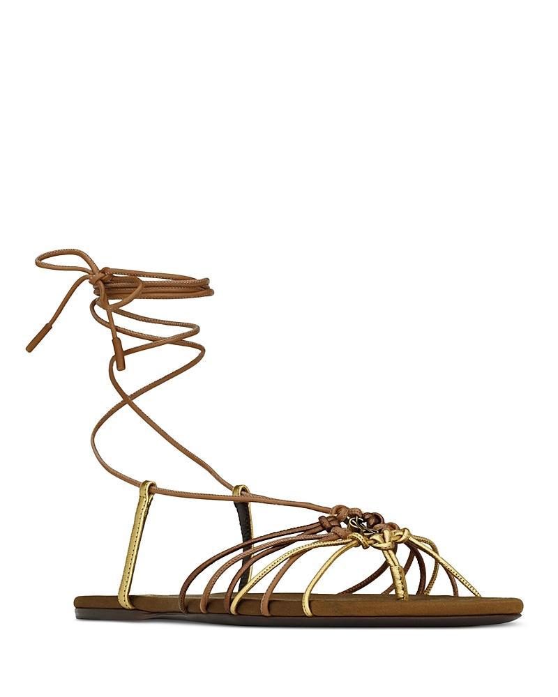 Womens Babylone Sandals in Smooth and Metallic Leather Product Image