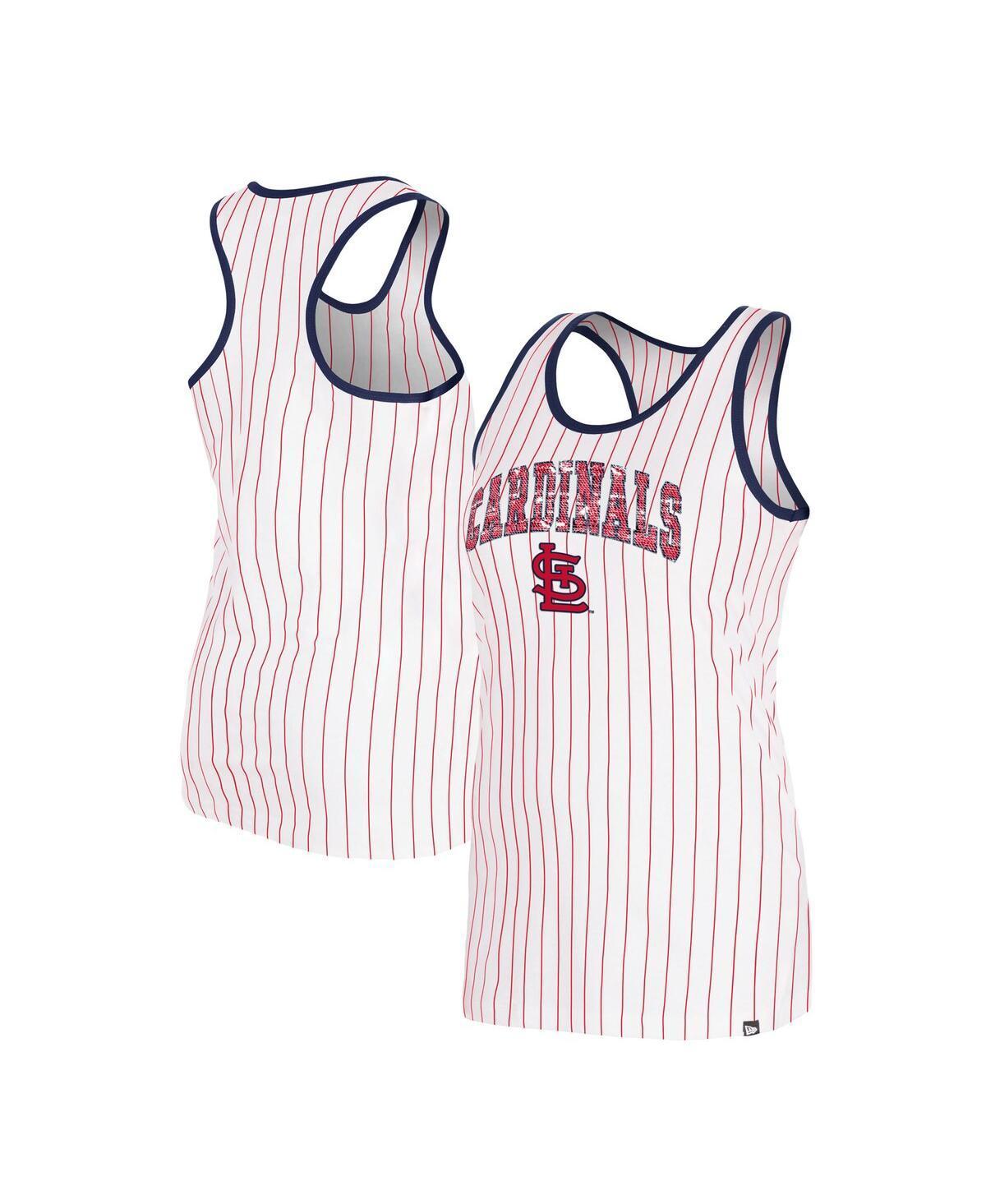 Womens New Era St. Louis Cardinals Sequin Pinstripe Racerback Tank Top Product Image