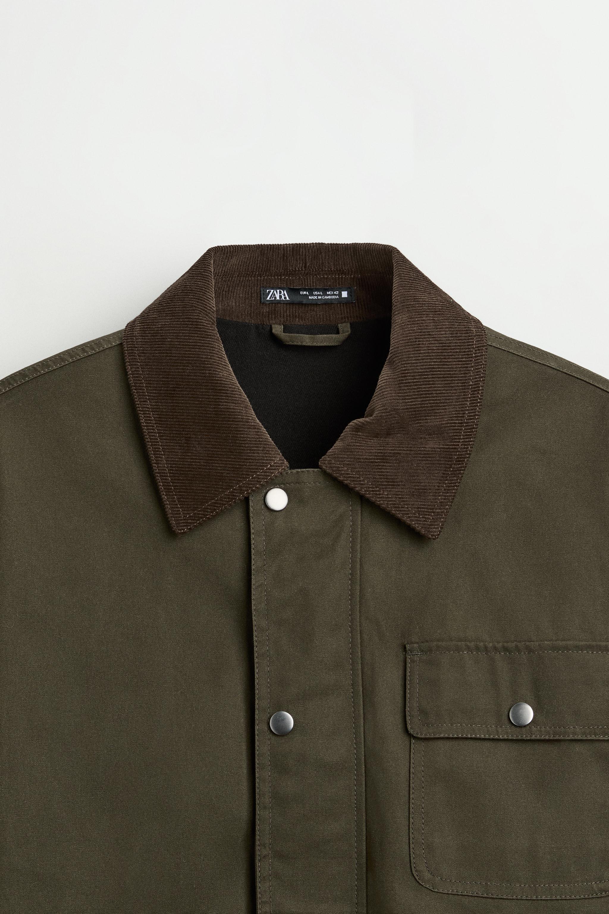 CONTRASTING COLLAR POCKET JACKET Product Image