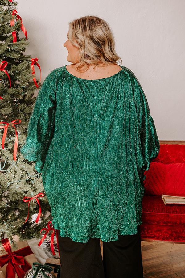 Evergreen Elegance Metallic Oversized Top Curves Product Image