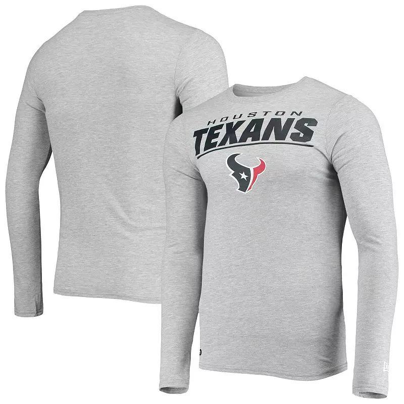 Men's New Era Heathered Gray Houston Texans Combine Authentic Stated Long Sleeve T-Shirt,  Product Image