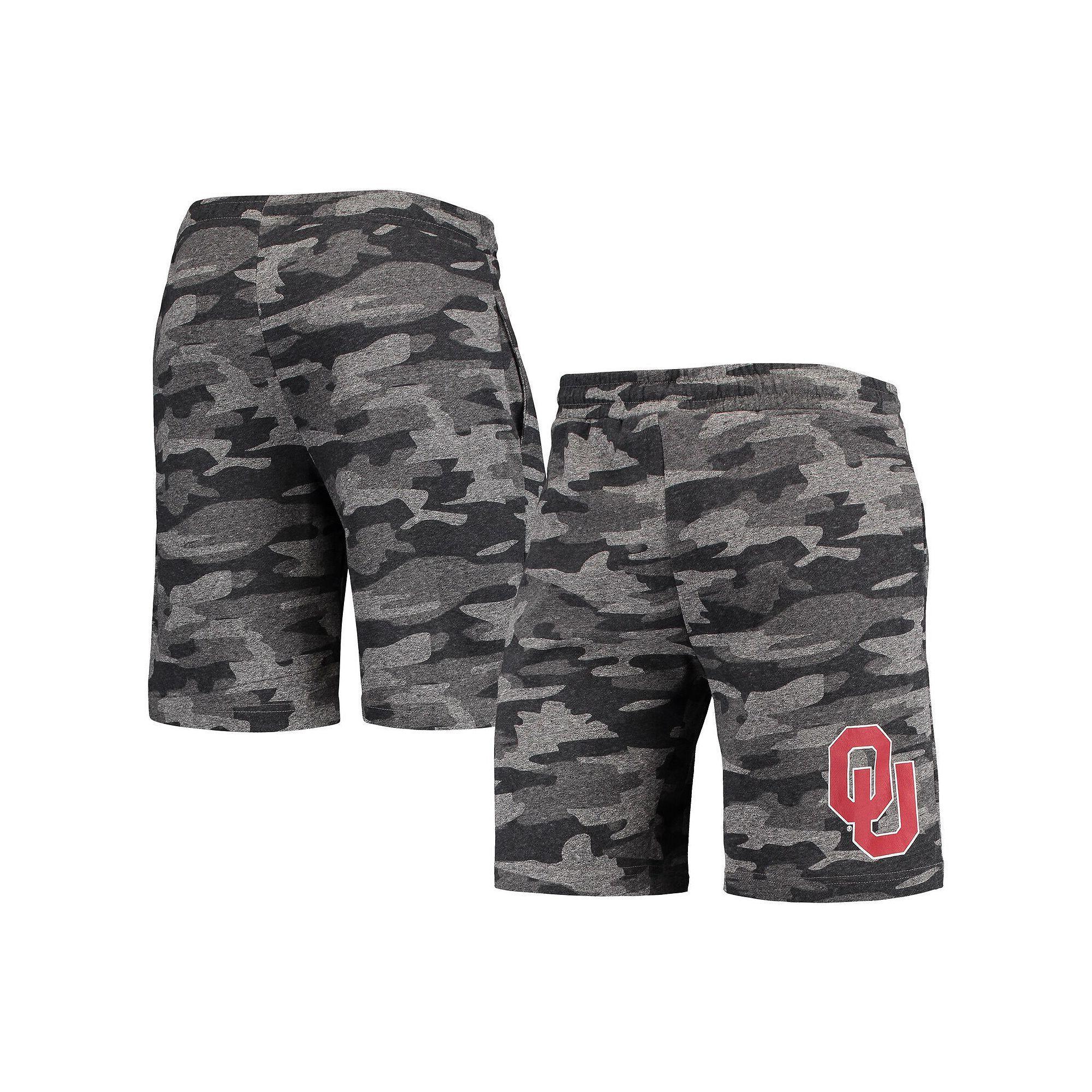 Men's Concepts Sport Charcoal/Gray Oklahoma Sooners Camo Backup Terry Jam Lounge Shorts,  Product Image