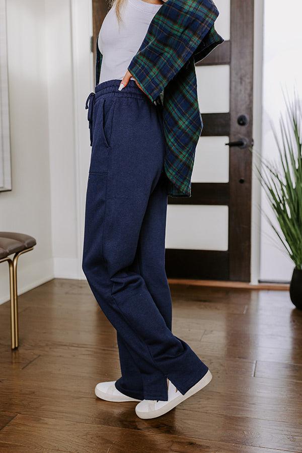 Coffee Run Cutie Straight Leg Pants in Navy Product Image