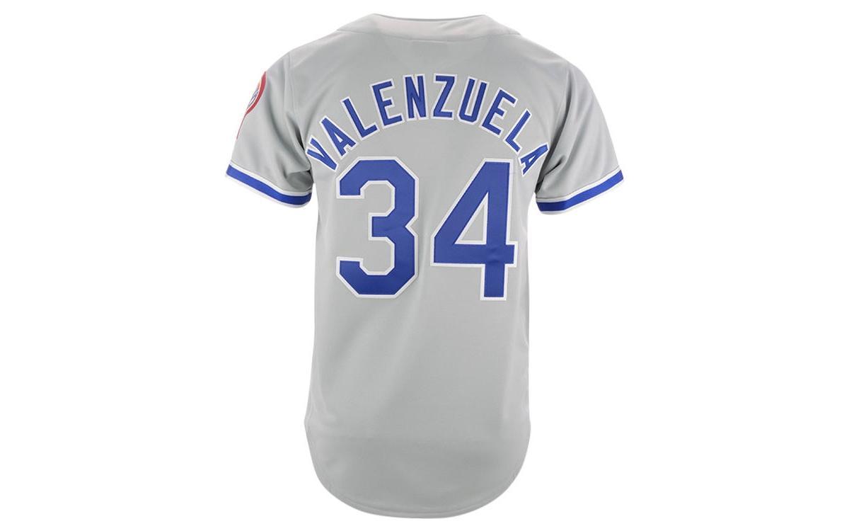 Men's Mitchell & Ness Fernando Valenzuela Gray Los Angeles Dodgers Road 1981 Cooperstown Collection Authentic Jersey, Size: 52, Grey Product Image