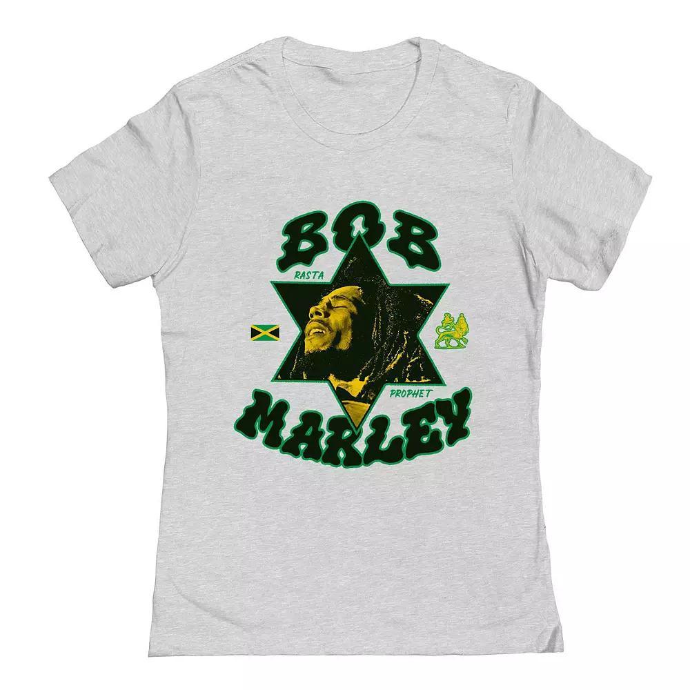 Juniors Bob Marley Rasta Prophet Star Graphic Tee, Womens Grey Gray Product Image