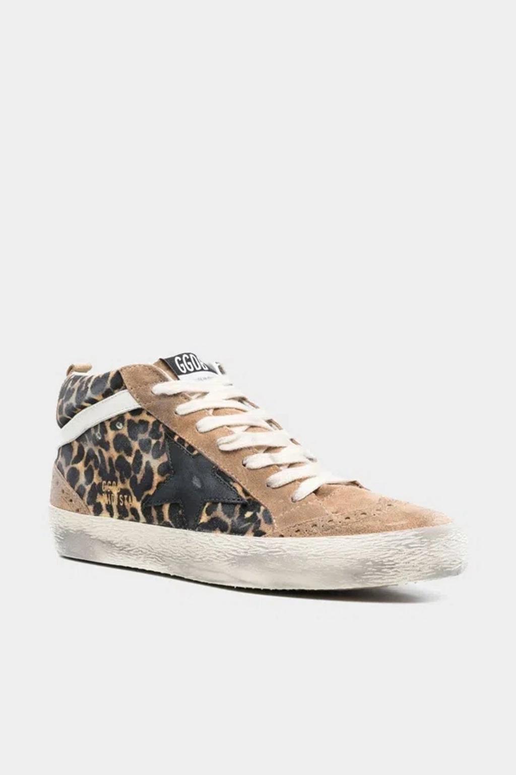 GOLDEN GOOSE Mid Star High-top Sneakers In Brown Product Image