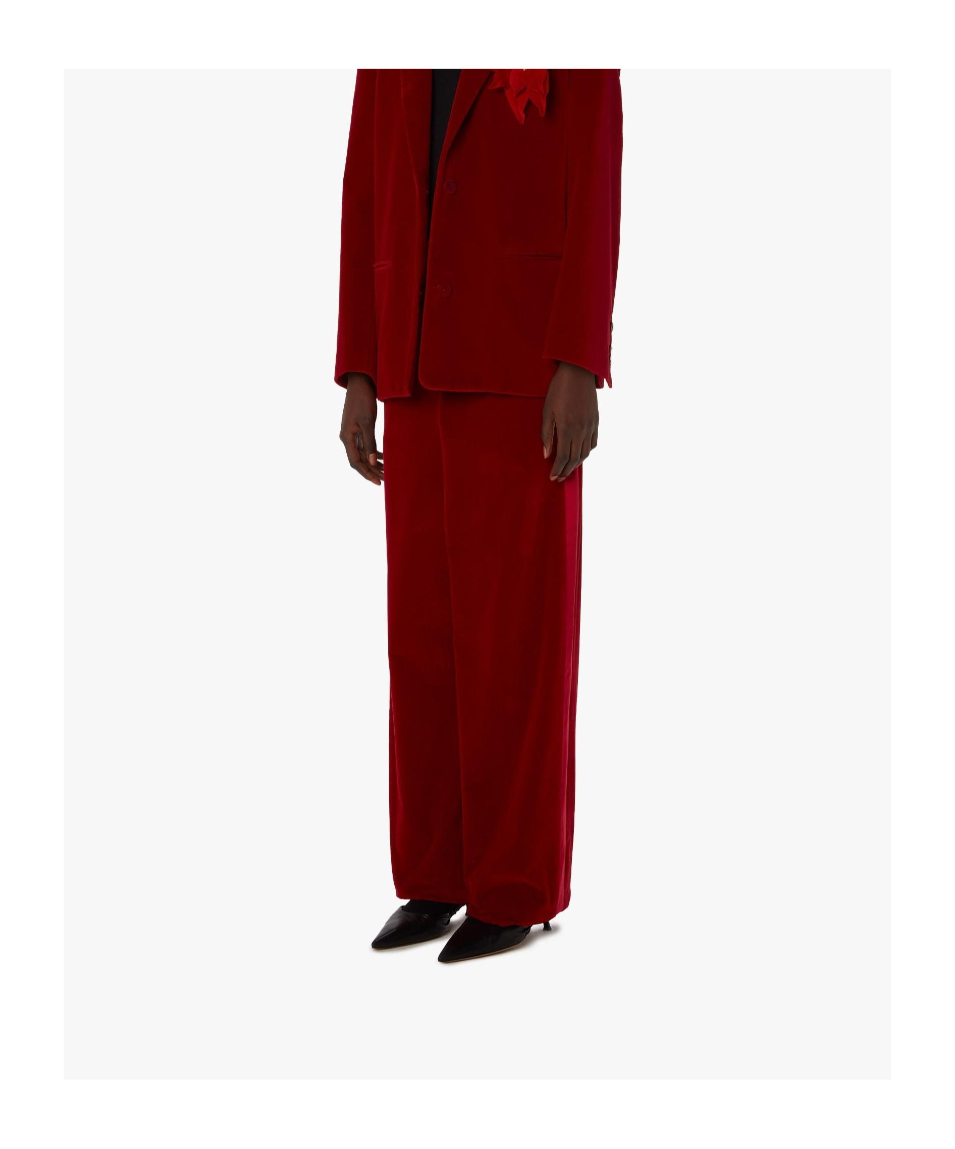 JW ANDERSON Velvet Tuxedo Trousers In Red Product Image