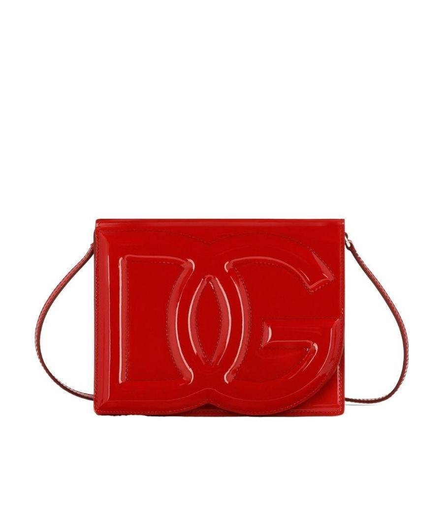 DOLCE & GABBANA Dg Logo Patent Leather Crossbody Bag In Red Product Image