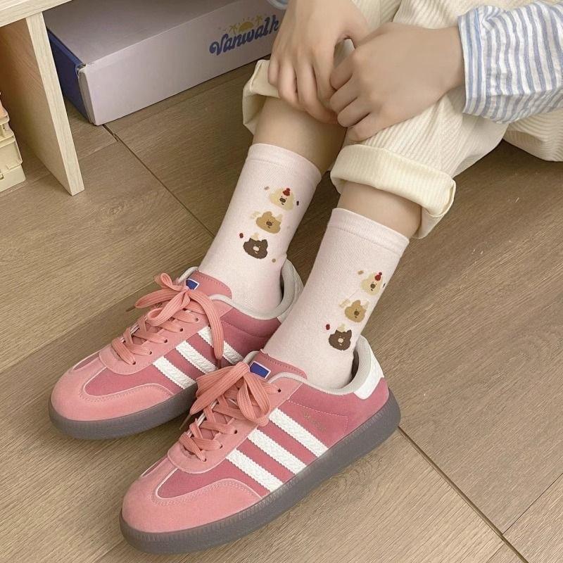 Cartoon Print Crew Socks Product Image