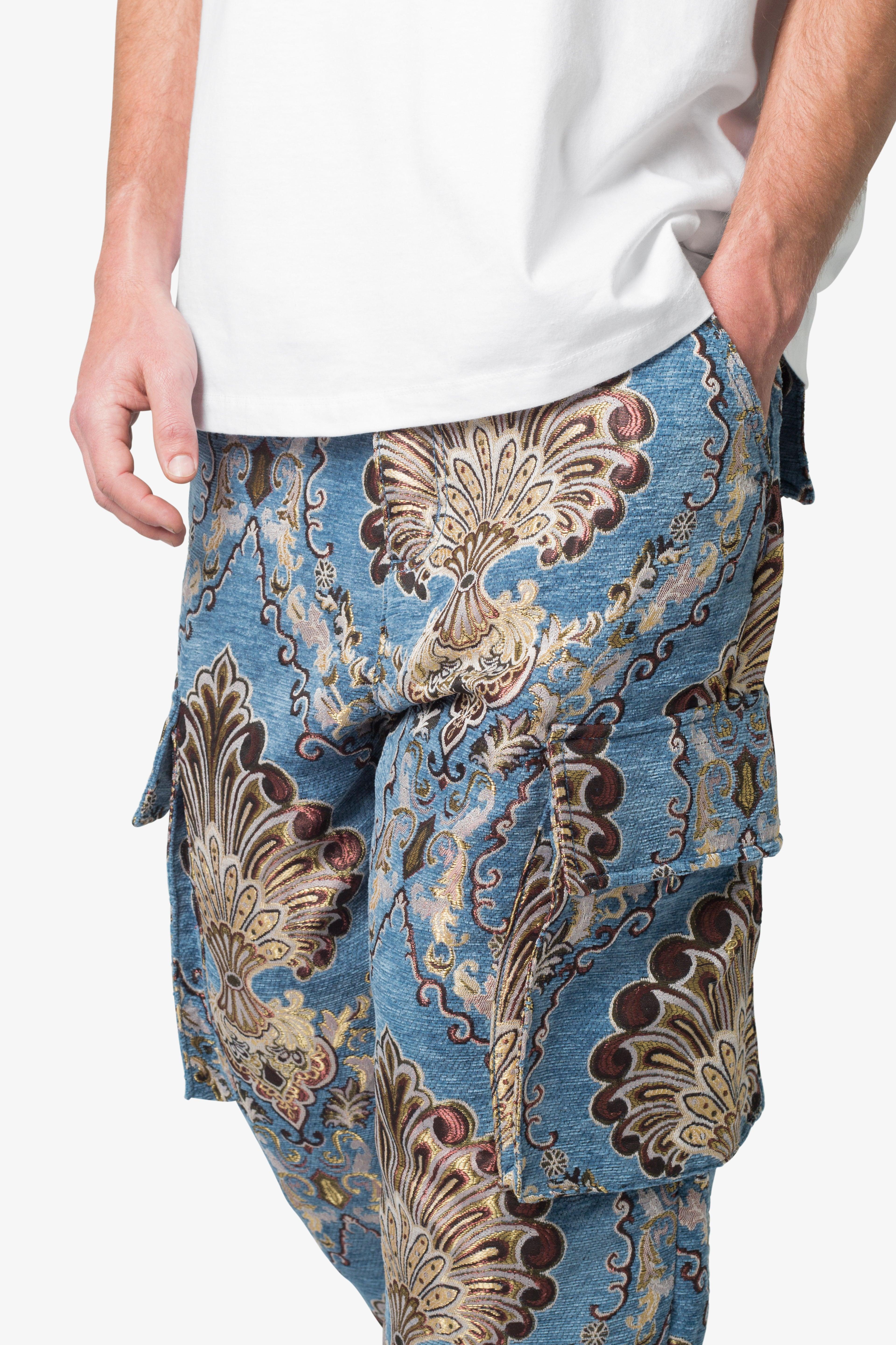 Ultra Baggy Jacquard Floral Cargo Pants - Multi Floral Product Image