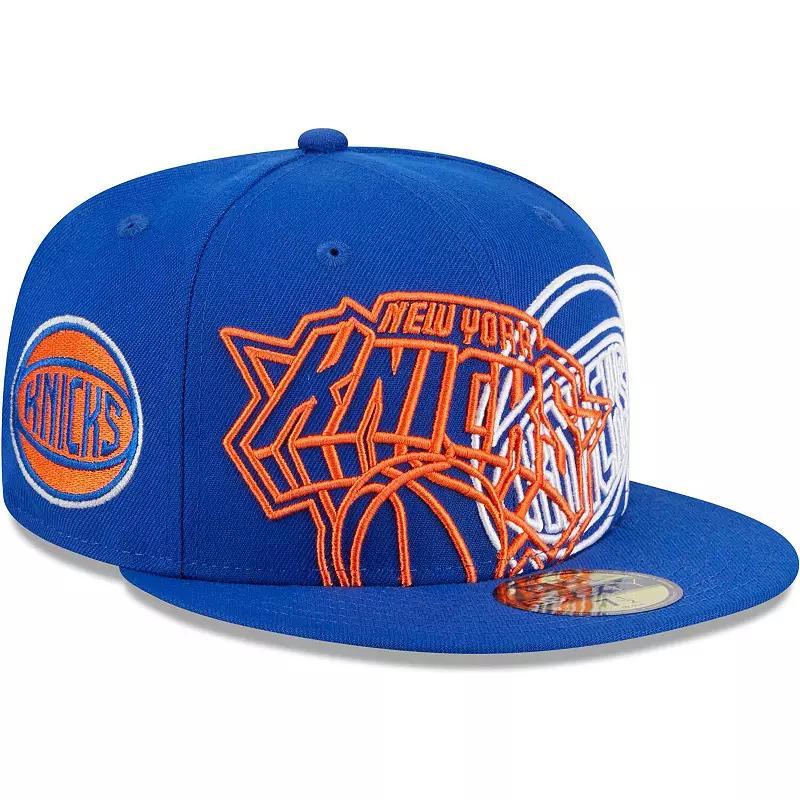 Men's New Era  Blue New York Knicks Game Day Hollow Logo Mashup 59FIFTY Fitted Hat, Size: 7 Product Image