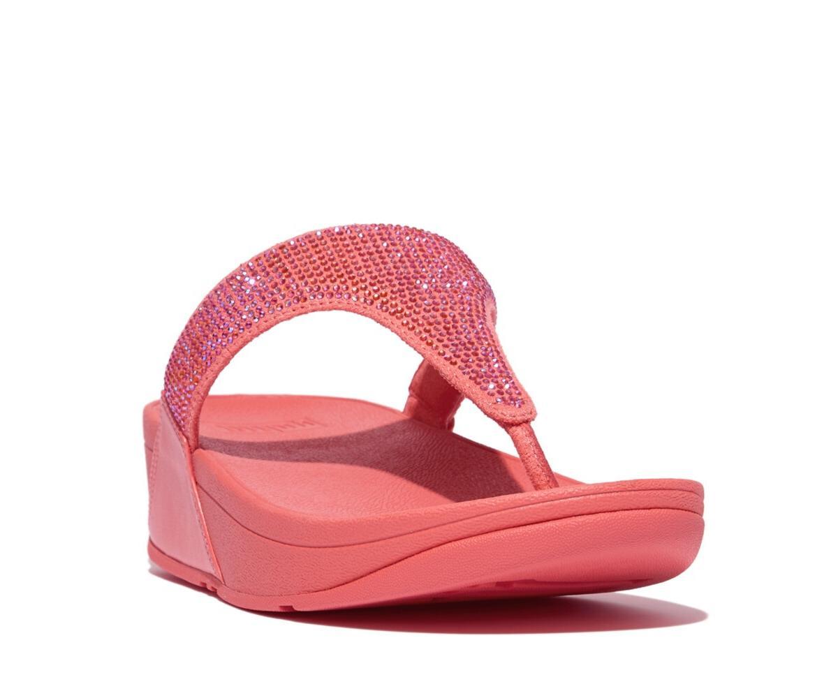 FitFlop Womens Lulu Embellished Wedge Thong Sandals Product Image