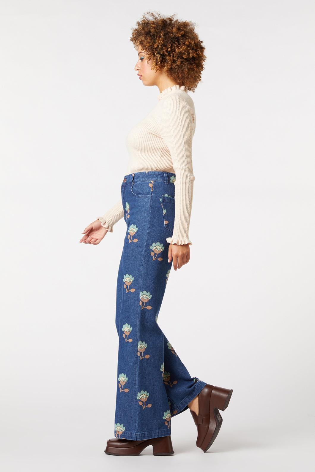 Retro Flora Flare Jean Product Image