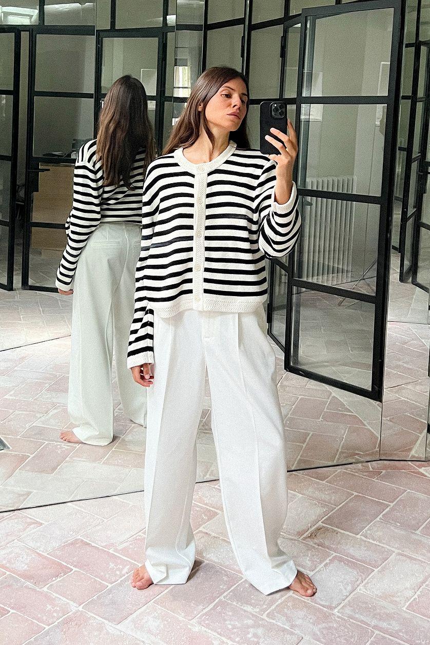 Striped Knitted Cardigan Product Image