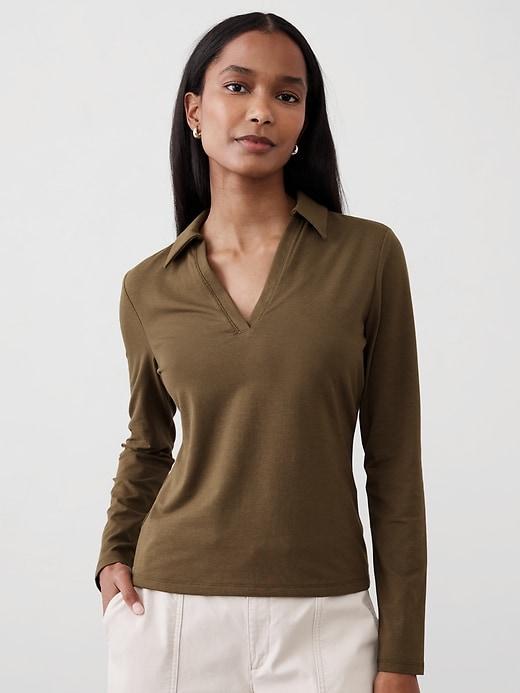 Soft Stretch Polo Top Product Image