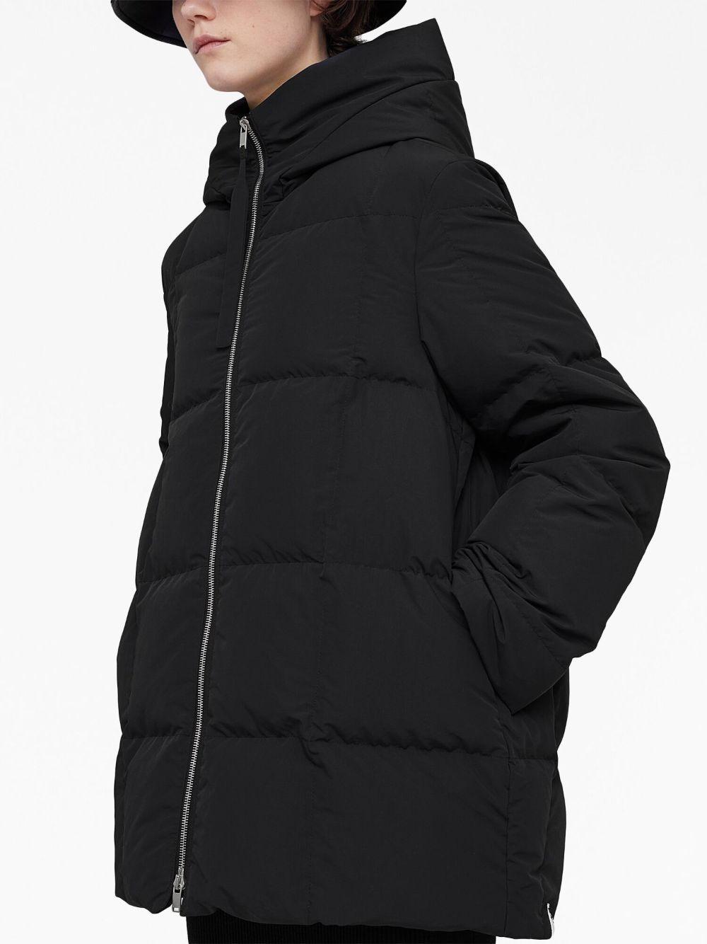 JIL SANDER Zipped Hooded Down Jacket In Black Product Image