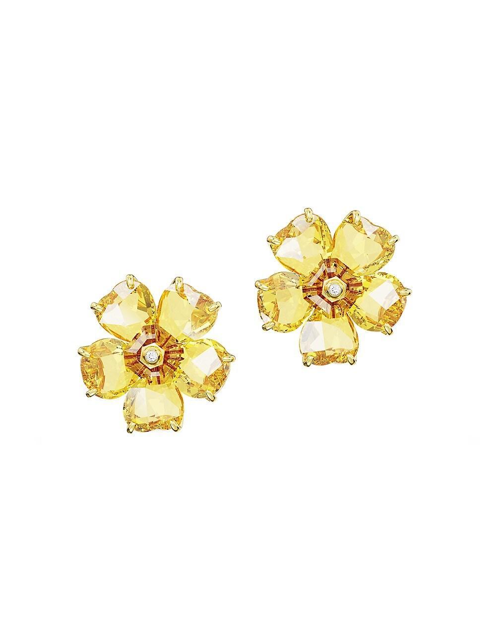 Swarovski Florere Yellow Flower Crystal Stud Earrings Product Image