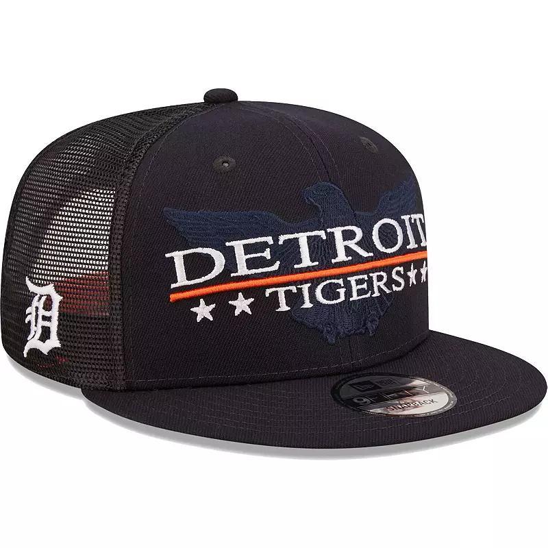 Men's New Era Navy/Black Detroit Tigers Patriot Trucker 9FIFTY Snapback Hat, Blue Product Image