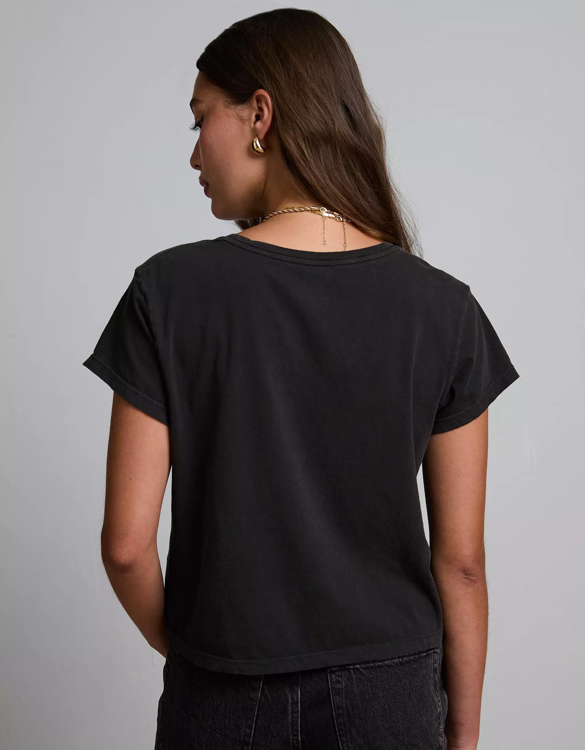 AE77 Premium Boxy Cropped Crewneck T-Shirt Product Image