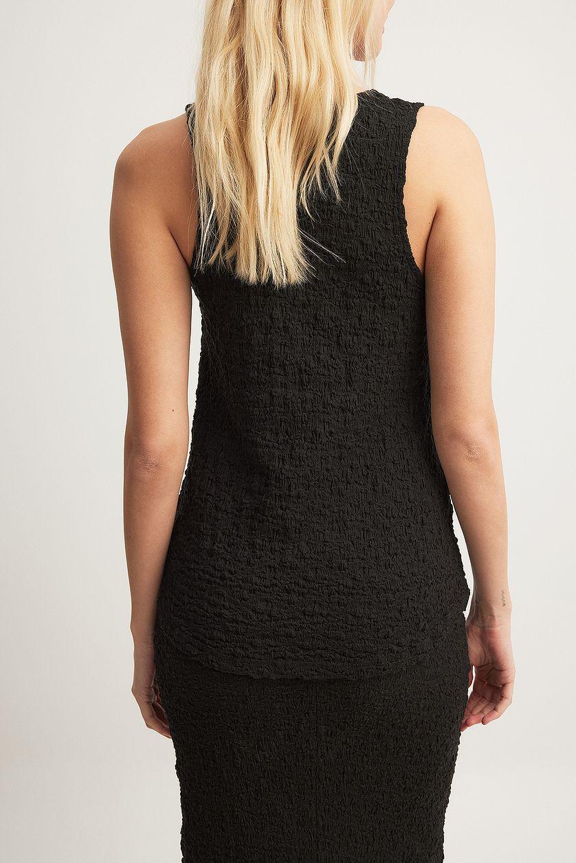 Structured Sleeveless Top Black Product Image