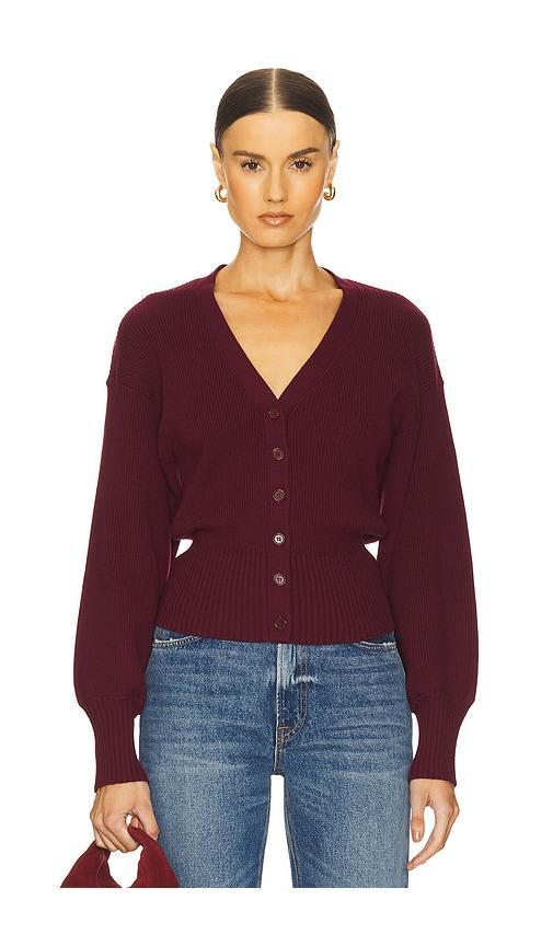 L'ACADEMIE Cardigan Monnie In Burgundy Product Image