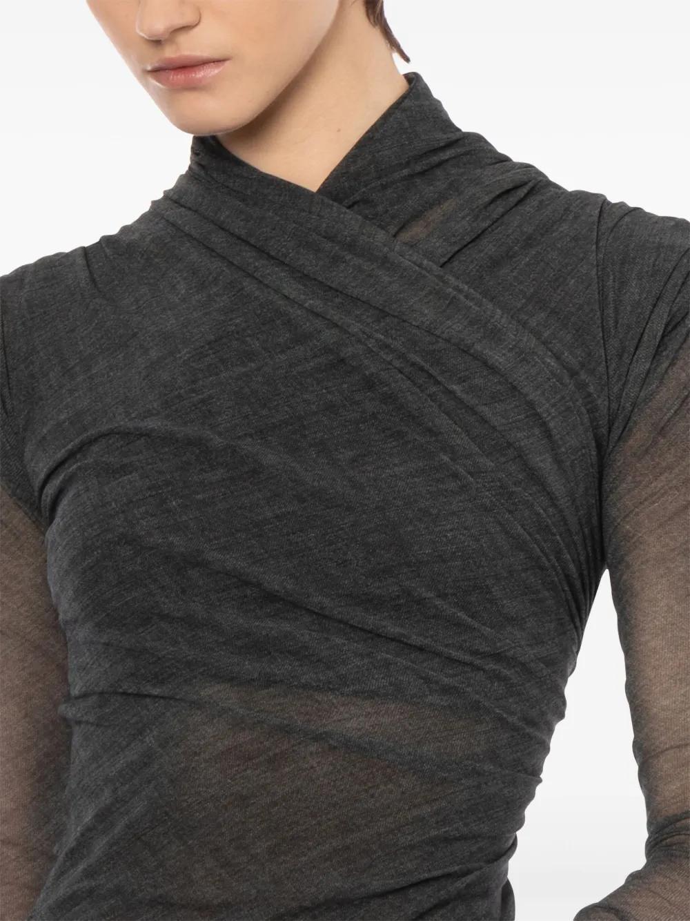 draped asymmetric midi dress Product Image