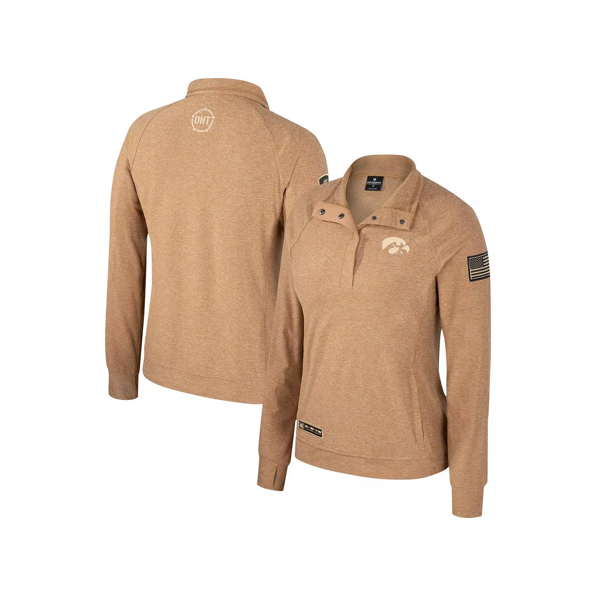 Women's Colosseum Tan Florida Gators OHT Military Appreciation Sand Tatum Quarter-Snap Raglan Jacket, Size: Large, Team Product Image