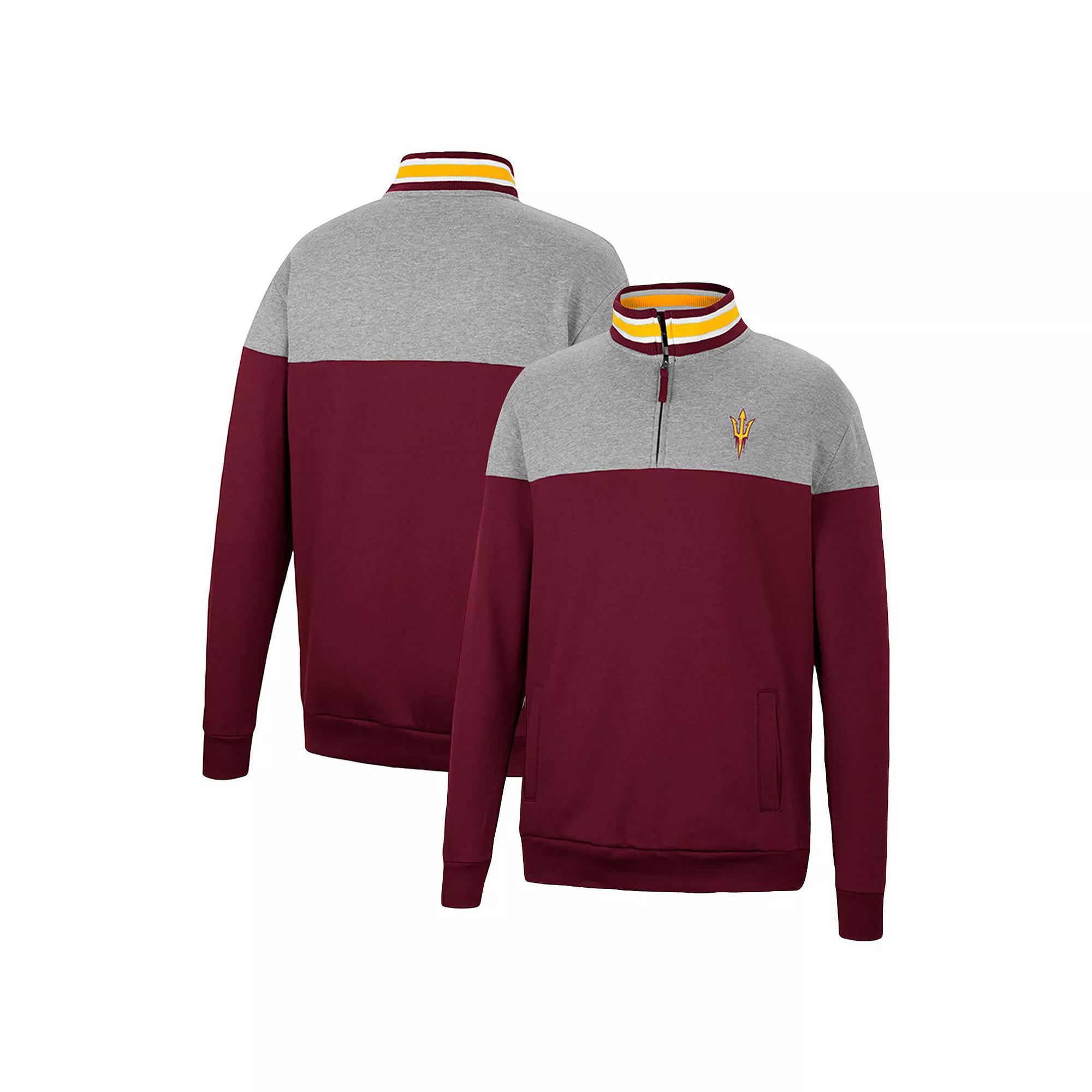 Men's Colosseum Green/Heather Gray Michigan State Spartans Be the Ball Quarter-Zip Top, Size: Medium Product Image