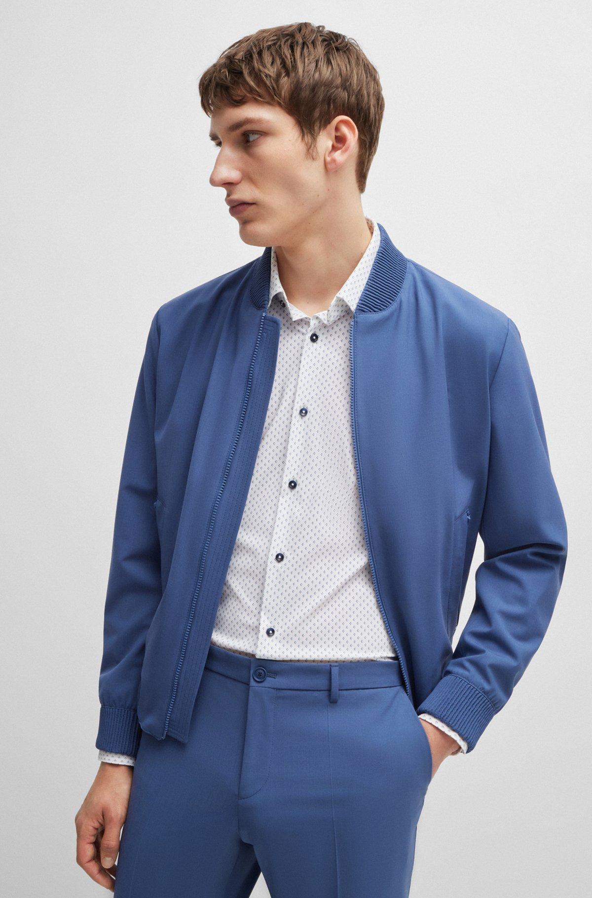 Slim-fit shirt in printed performance-stretch material Product Image