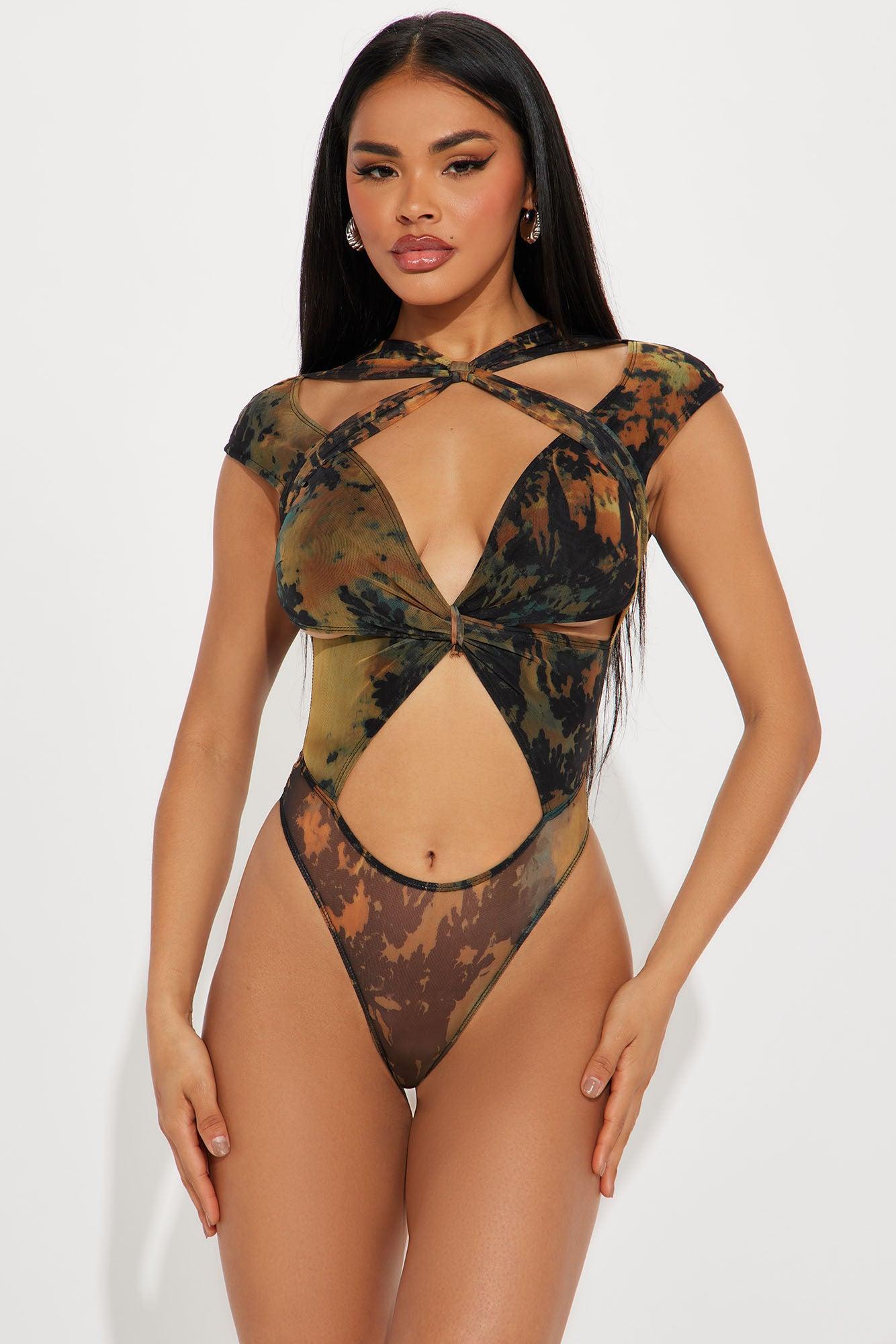 Samaia Mesh Bodysuit - Black/combo Product Image