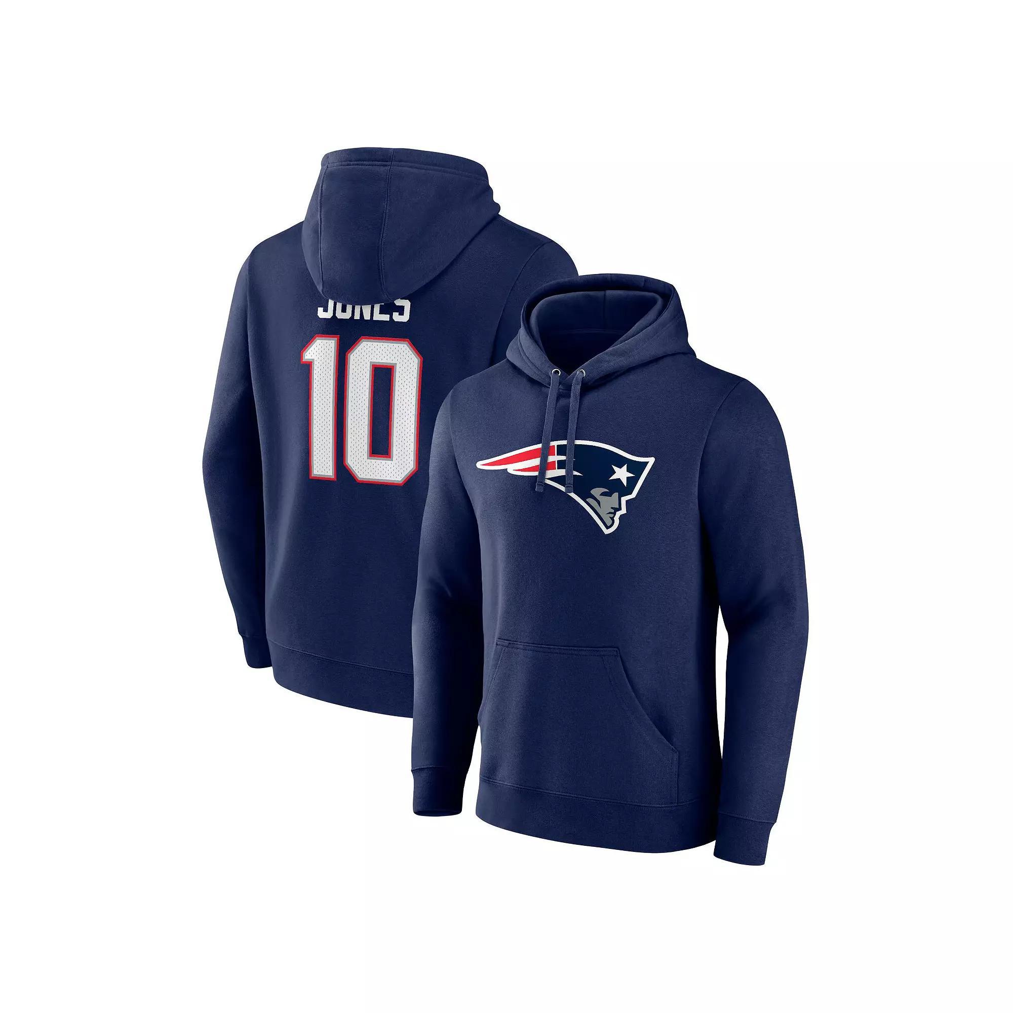 Men's Mac Jones Navy New England Patriots Big & Tall Fleece Name & Number Pullover Hoodie, Size: 2XLT, Blue Product Image