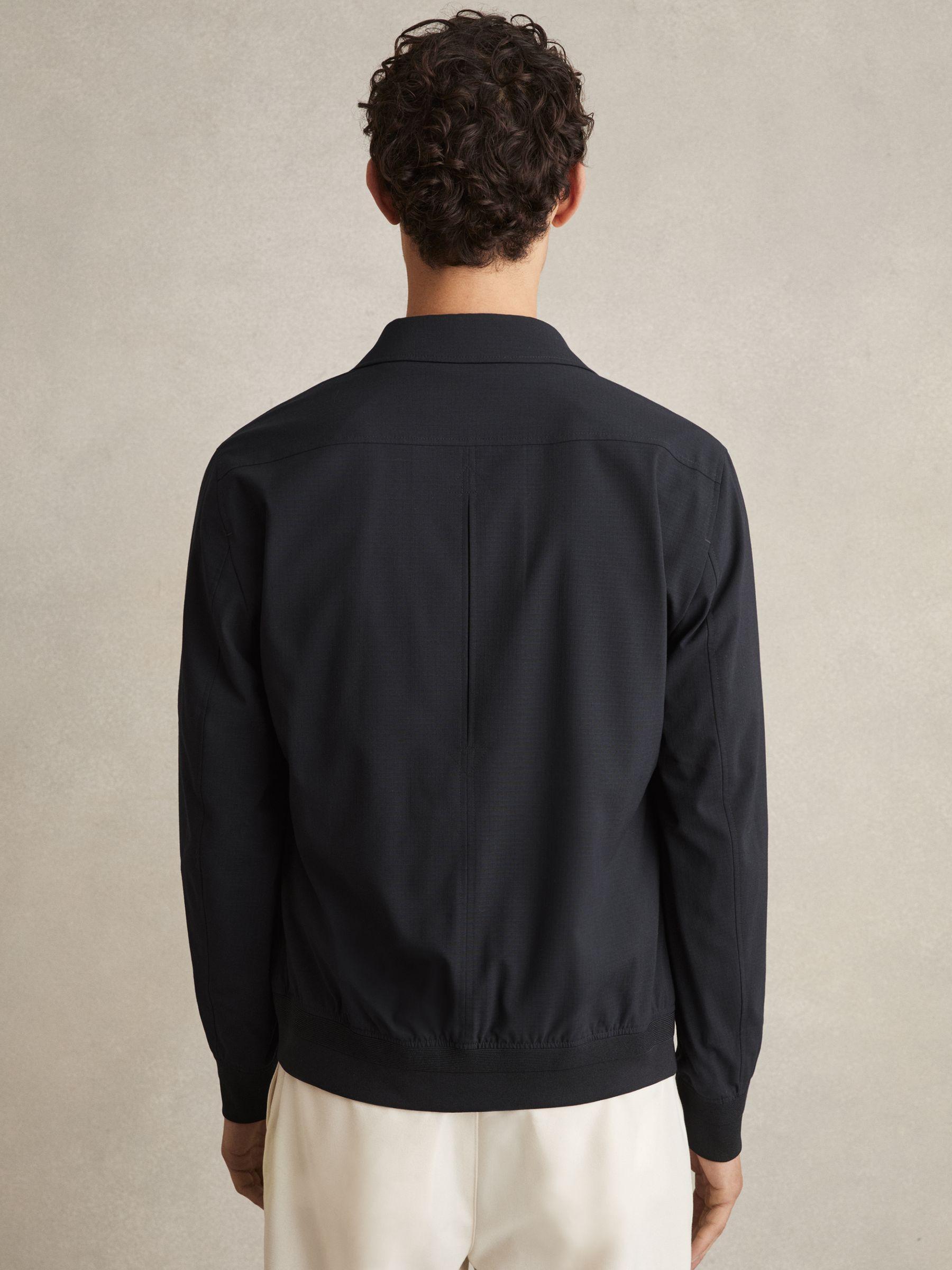 Textured Blouson Jacket in Navy Product Image