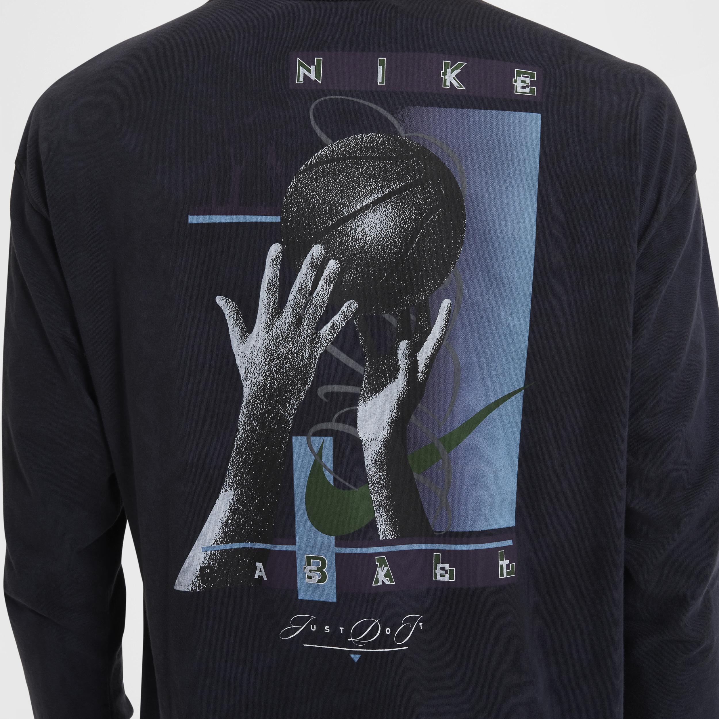 Nike Mens Max90 Long-Sleeve Basketball T-Shirt | HF6195-010 Product Image