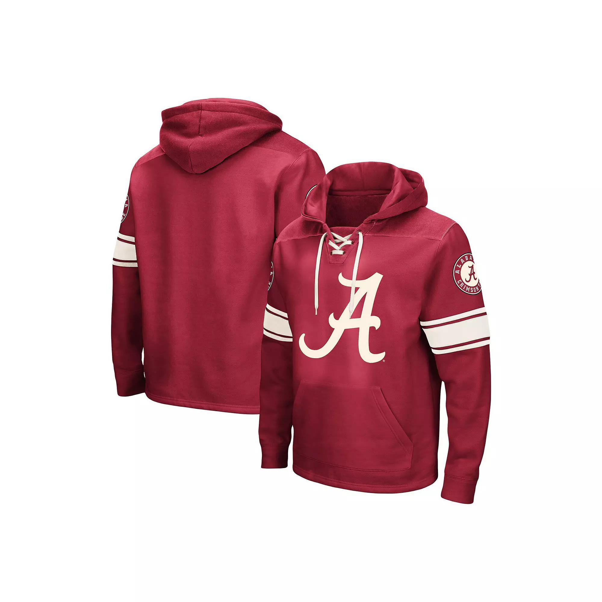 Men's Colosseum Crimson Alabama Crimson Tide Big & Tall Hockey Lace-Up Pullover Hoodie,  Product Image
