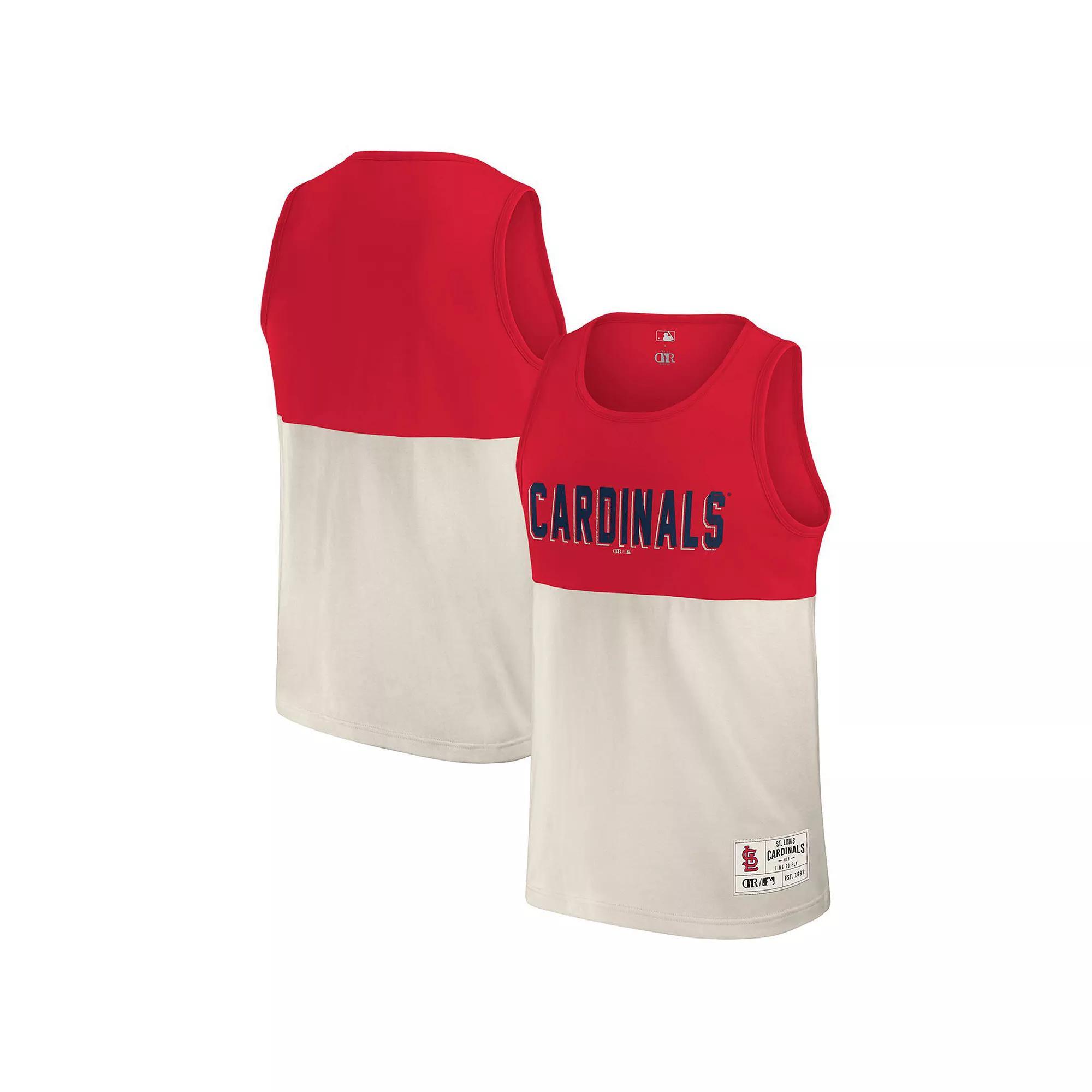 Men's Darius Rucker Collection by Fanatics Red St. Louis Cardinals Colorblock Tank Top, Size: Small Product Image